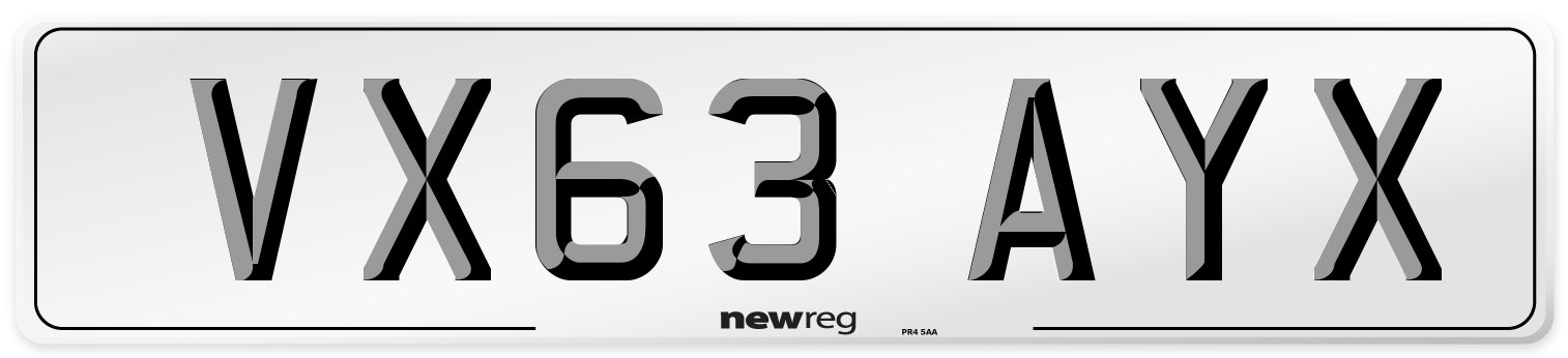 VX63 AYX Number Plate from New Reg